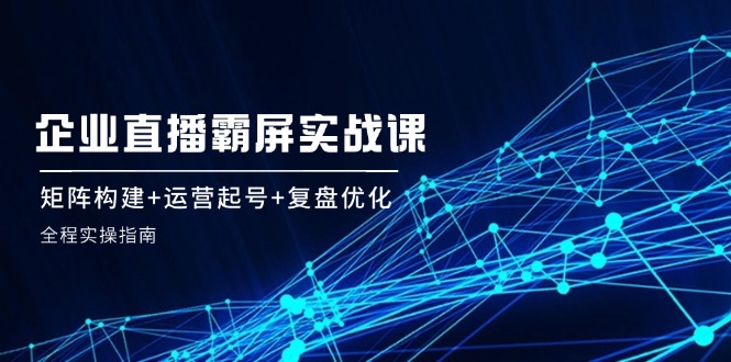 (12338期)企 业 直 播 霸 屏实战课:矩阵构建+运营起号+复盘优化,全程实操指南