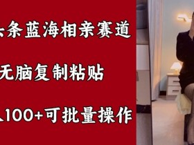 微头条蓝海相亲赛道，无脑复制粘贴，日入100+，可批量操作