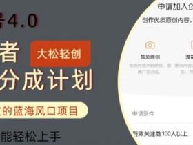视频号4.0创作者高阶分成计划,日入四位数的风口项目,普通人也能轻松上手