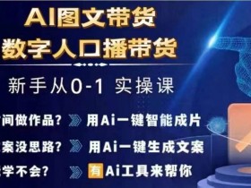 Ai图文带货+数字人口播带货,从0~1实操体系课