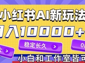 2024最新小红薯AI赛道,蓝海项目,月入10000+,0成本,当事业来做,可矩阵