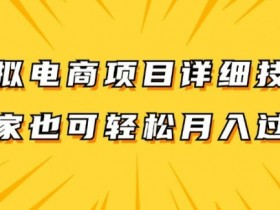 虚拟电商项目详细拆解，兼职全职都可做，每天单账号300+轻轻松松【揭秘】
