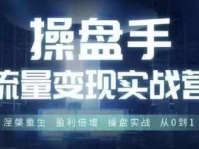 操盘手流量实战变现营6月28-30号线下课,涅槃重生 盈利倍增 操盘实战 从0到1