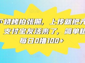 楼下烧烤拍张照,上传就把元子搞,支付宝友活来了,简单粗暴每日0撸100+