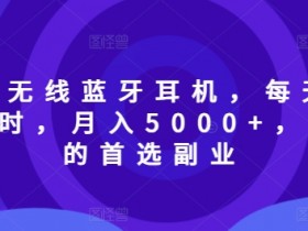 靠卖无线蓝牙耳机，每天两个小时，月入5000+，小白的首选副业