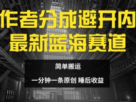 创作者分成最新蓝海赛道,避开内卷,简单搬运