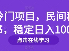 冷门项目,民间秘书,稳定日入100+