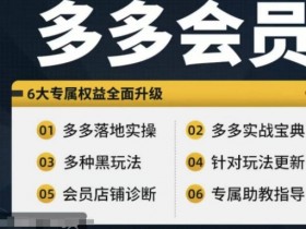 拼多多会员，拼多多实战宝典+实战落地实操，从新手到高阶内容全面覆盖