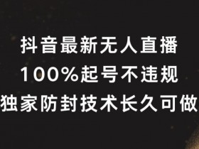 抖音最新无人直播,100%起号,独家防封技术长久可做【揭秘】