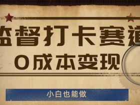 监督打卡赛道,0成本变现,小白也可以做【揭秘】