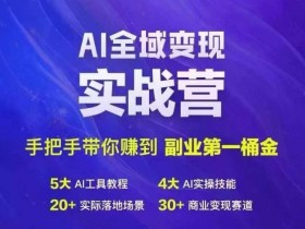 Ai全域变现实战营,手把手带你赚到副业第1桶金