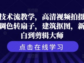 剪辑技术流教学,高清视频拍摄以及视频调色转扇子,建筑抠图,新人小白到剪辑大师