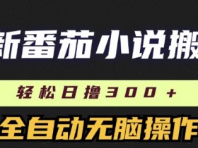 最新番茄小说搬砖,日撸300+,全自动操作,可矩阵放大