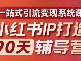 小红书IP打造90天辅导营(第十期)内容全面升级,一站式引流变现系统课