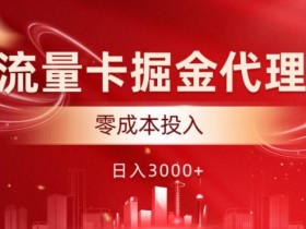 流量卡掘金代理,0成本投入,后期可躺赚