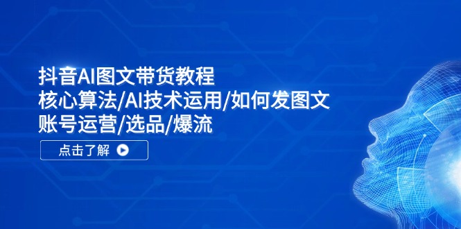 图片[1]-抖音AI图文带货教程：核心算法/AI技术运用/如何发图文/账号运营/选品/爆流-云上仙人资源网
