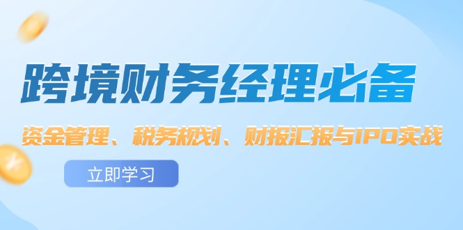 图片[1]-跨境 财务经理必备：资金管理、税务规划、财报汇报与IPO实战-云上仙人资源网