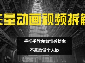 矢量动画视频全拆解 手把手教你做情感博主 不露脸做个人ip【揭秘】