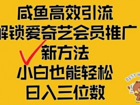闲鱼高效引流,解锁爱奇艺会员推广新玩法,小白也能轻松日入三位数【揭秘】