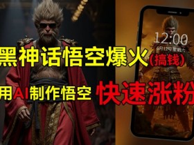 黑神话悟空爆火,已有人利用这波热点变现几十万,普通人也可用AI蹭上这波热度搞钱,有多重变现方法