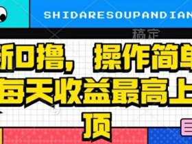 最新0撸,操作简单无脑,每天收益坐高可上不封顶