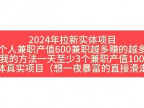 2024年拉新实体项目,一个人兼职产值600兼职越多赚的越多