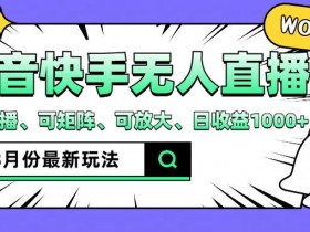 抖音快手8月最新无人直播玩法,手机开播、可矩阵、可放大、日收益1000+【揭秘】
