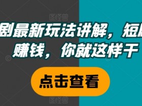 短剧最新玩法讲解,短剧想赚钱,你就这样干