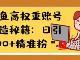 闲鱼高权重账号打造秘籍:日引200+精准流量,轻松变现实战指南