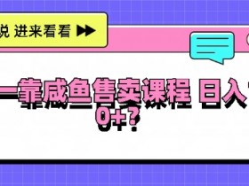 大一在学校靠咸鱼挂售课程，日入100+