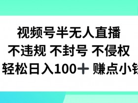 视频号半无人直播,不违规不封号,轻松日入100+【揭秘】