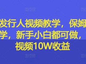 游戏发行人视频教学,保姆级实操教学,新手小白都可做,单条视频10W收益