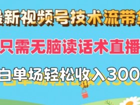 最新视频号技术流带货,只需无脑读话术直播,小白单场直播纯收益也能轻松达到3k