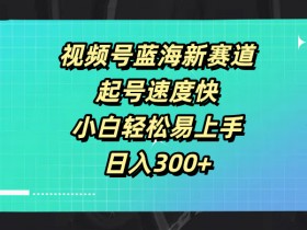 视频号蓝海新赛道，起号速度快，小白轻松易上手，日入3张