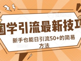 国学引流最新技巧,新手也能日引流50+的简易方法