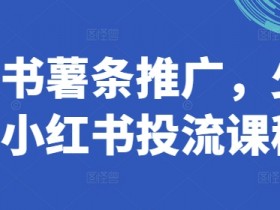 小红书薯条推广,少有的小红书投流课程