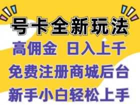 号卡全新玩法来袭,高佣金 日入上千,免费开后台,小白轻松操作