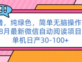 0撸纯绿色简单无脑操作, 8月最新微信自动阅读项目,单机日产30-100+