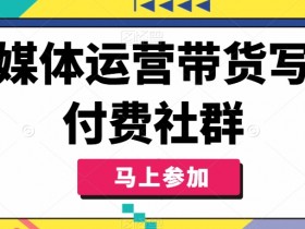 自媒体运营带货写作付费社群,带货是自媒体人必须掌握的能力