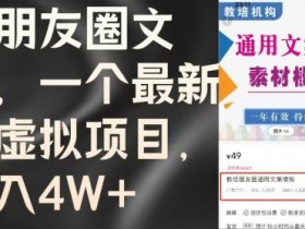 卖朋友圈文案,每月收入过W(含教程和素材)