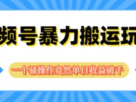 视频号分成暴力搬运玩法,一个骚操作竟然单日收益破千