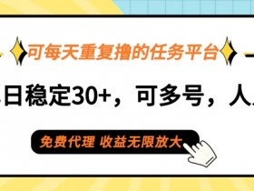 可每天重复撸的任务平台,单号单日稳定30+,可多号,可团队,提现秒到账