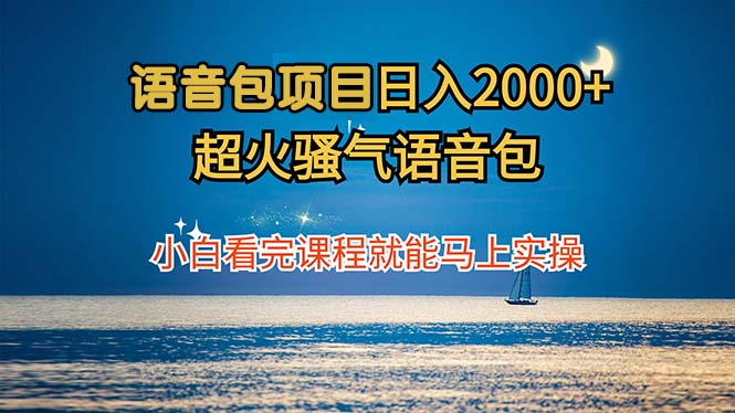 (12734期)语音包项目 日入2000+ 超火骚气语音包小白看完课程就能马上实操