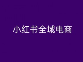 小红书全域电商,小红书电商教程