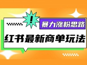 小红书最新商单玩法,暴力涨粉思路,三分钟搞定一条视频,不判搬运,适合小白