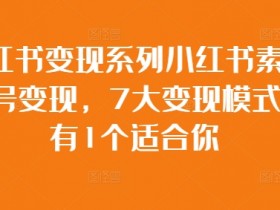 小红书变现系列小红书素人账号变现,7大变现模式总有1个适合你
