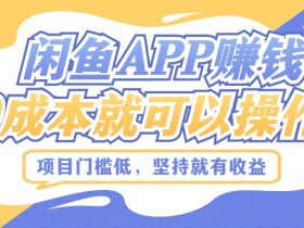 如何利用闲鱼APP赚钱,项目门槛低,0成本就可以操作,坚持就有收益