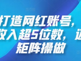 AI打造网红账号,一周收入超5位数,还能矩阵操做