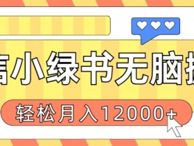 微信小绿书无脑搬运，复制粘贴原创作品，每天30分钟，月轻松过W