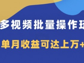 多多视频带货项目批量操作玩法,仅复制搬运即可,单月收益可达上万+